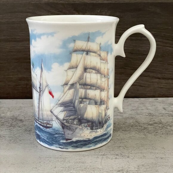 Roy Kirkham 2009 Sailing Clipper Ships Bone China Coffee Tea Mug 4.25" England - Picture 1 of 8